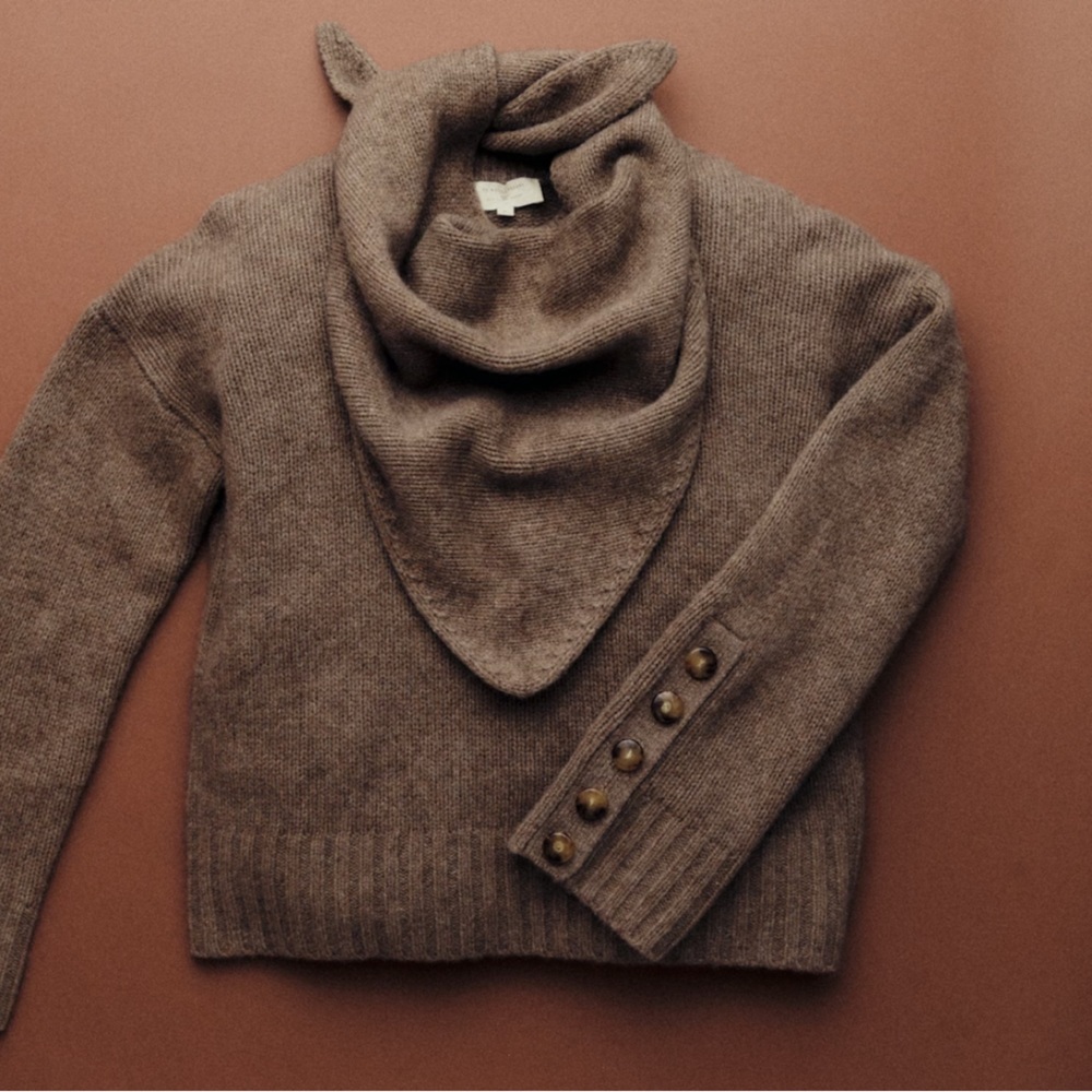 NWOT Sezane Taupe Sweater with Button Details - Picture 5 of 11